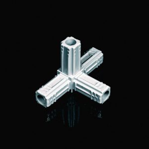 4 Way Connector 25mm Grey