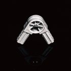 Square Adjustable Connector 2-Way 25mm Grey